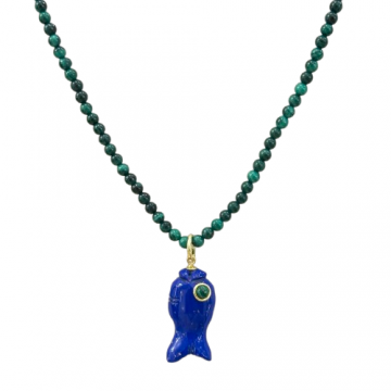 COLLANA PESCE MALACHITE E...