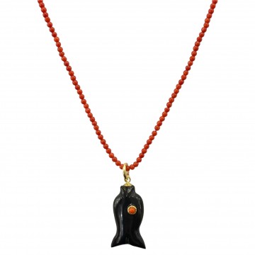 COLLANA CORALLO PESCE NERO