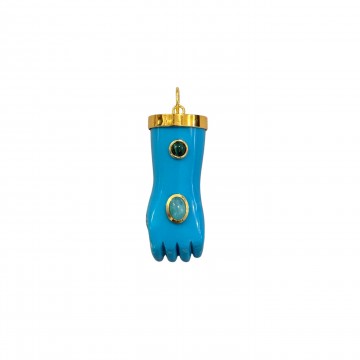 CIONDOLO MAXI PUGNO TURCHESE