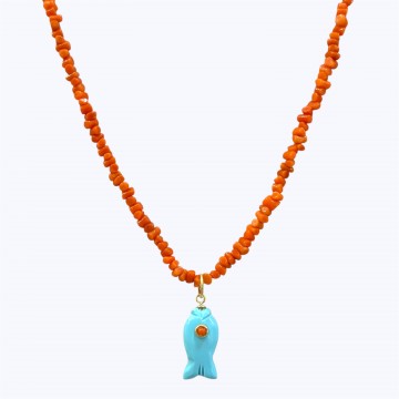 CHOKER CORALLO PESCIOLINO...