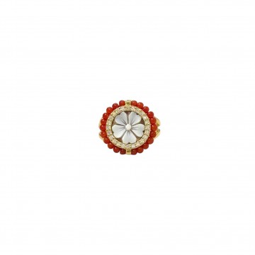ANELLO CAMMEO CORALLO