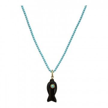 COLLANA TURCHESE PESCE NERO