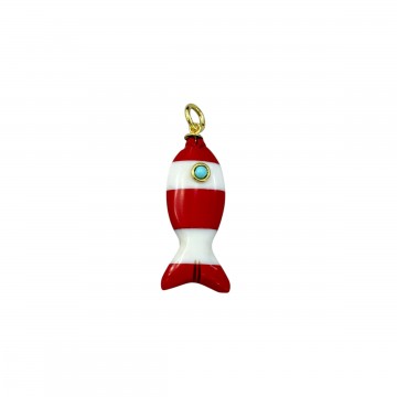 CIONDOLO PESCE BIANCO E ROSSO