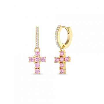ORECCHINI CROCE ROSA
